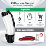 Tesla to J1772 Adapter, 60A, White Color EV Charger