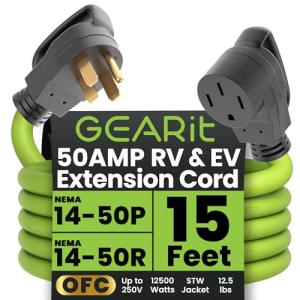 GearIT 50A RV/EV Extension Cord (15 ft) Tesla Compatible