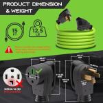 GearIT 50A RV/EV Extension Cord (15 ft) Tesla Compatible