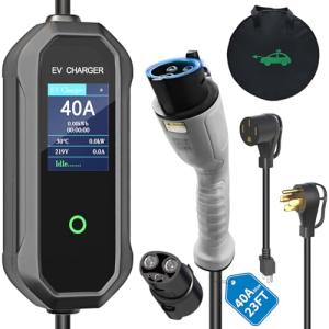 40 Amp Portable EV Charger Station with Adapters