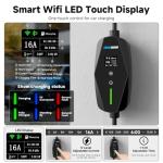 Portable WiFi EV Charger with Adjustable Current 25Ft