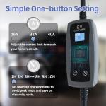 Portable Level 2 EV Charger with 25ft Cable