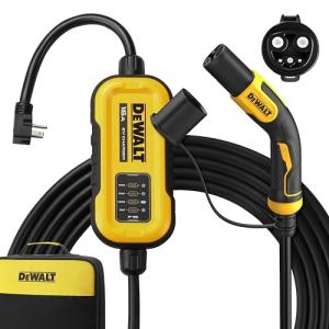 DEWALT Portable EV Charger with Adapter and Cable