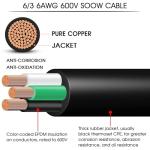10ft 6 Gauge SOOW Portable Power Cable