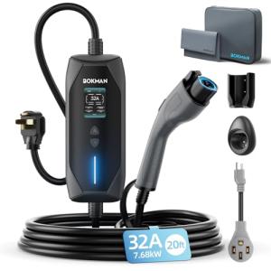 Bokman 20ft Portable Level 1 & 2 EV Charger