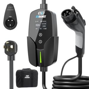 EVDANCE Level 2 Portable EV Charger with 25ft Cable