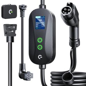 Portable Carbon Fiber EV Charger with Smart Display