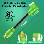 30 Amp to 50 Amp RV/EV Adapter Cord