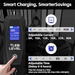 TLE LEVEL Level 2 EV Charger - Portable 40 Amp 9.6kW EV Charger, NEMA 14-50 Plug Electric Vehicle Charging Stations for J1772 Electric Cars, 25' Cable Smart 240V EV Chargers for Home