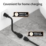 Alxum Level 1 & 2 EV Charger 16A 110V-240V Portable Level 2 ev Charger with 25FT Cable NEMA 6-20 & NEMA 5-15 Plug for J1772 EVs & PHEVs