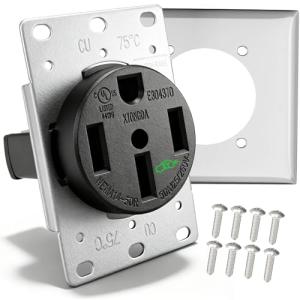 NEMA 14-50 Outlet for EV Charging, UL Certified Industrial Grade 50 Amp 125/250V Outlet, No Overheating or Melting, Suitable for EV, RVS, Large Electrical Appliances