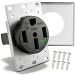 NEMA 14-50 Outlet for EV Charging, UL Certified Industrial Grade 50 Amp 125/250V Outlet, No Overheating or Melting, Suitable for EV, RVS, Large Electrical Appliances