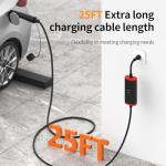 Alxum Level 1 & 2 EV Charger 16A 110V-240V Portable Level 2 ev Charger with 25FT Cable NEMA 6-20 & NEMA 5-15 Plug for J1772 EVs & PHEVs