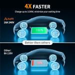 Alxum Level 1 & 2 EV Charger 16A 110V-240V Portable Level 2 ev Charger with 25FT Cable NEMA 6-20 & NEMA 5-15 Plug for J1772 EVs & PHEVs