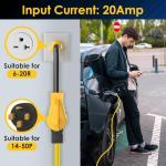 [240V to 240V] HUBRV Level 2 EV Charging Adapter 220 Volt Plug Nema 6-20P to NEMA 14-50R STW 10AWG 20 Amp to 50 Amp 4 Prong ETL Listed