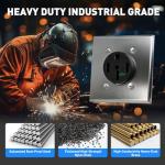 NEMA 14-50 Outlet for EV Charging, UL Certified Industrial Grade 50 Amp 125/250V Outlet, No Overheating or Melting, Suitable for EV, RVS, Large Electrical Appliances