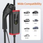 Alxum Level 1 & 2 EV Charger 16A 110V-240V Portable Level 2 ev Charger with 25FT Cable NEMA 6-20 & NEMA 5-15 Plug for J1772 EVs & PHEVs