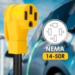 [240V to 240V] HUBRV Level 2 EV Charging Adapter 220 Volt Plug Nema 6-20P to NEMA 14-50R STW 10AWG 20 Amp to 50 Amp 4 Prong ETL Listed
