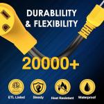 [240V to 240V] HUBRV Level 2 EV Charging Adapter 220 Volt Plug Nema 6-20P to NEMA 14-50R STW 10AWG 20 Amp to 50 Amp 4 Prong ETL Listed