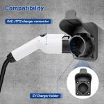Anina EV Charger Holder SAE J1772 Charging Cable Organizer for Portable Electric Car Charger Cable Hanger Electric Vehicle Charging Cord Holder Wall-Mount Connector Space Saving