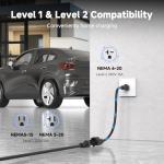 Energbison Level 1&2 Home EV Charger - 16Amp 110V-240V Portable Electric Vehicle Charger with NEMA 6-20, Plug & 5-15 Adapter, 25FT Cable Electric Vehicle Charger, SAE J1772 Charging Station for Home