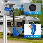 KTOEBYCO 4 Prong 30 Amp to 50 Amp Generator Adapter Cord, NEMA L14-30P to 14-50R, Heavy Duty 10 AWG STW Copper Cable, ETL Certified, Ideal for Tesla EV Charging, RV, Trailer & House Power, 12 Inch