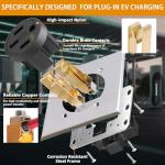 NEMA 14-50 Outlet 50 Amp EV Charging Receptacle with Wall Plate,NEMA 14-50R EV Power Outlet,125/250 Volt,50 Amp EV Outlet for Electric Vehicle Charging,RV and Large Appliance,3-Pole 4-Wire,ETL Listed
