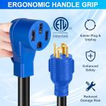 KTOEBYCO 4 Prong 30 Amp to 50 Amp Generator Adapter Cord, NEMA L14-30P to 14-50R, Heavy Duty 10 AWG STW Copper Cable, ETL Certified, Ideal for Tesla EV Charging, RV, Trailer & House Power, 12 Inch