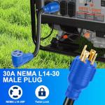 KTOEBYCO 4 Prong 30 Amp to 50 Amp Generator Adapter Cord, NEMA L14-30P to 14-50R, Heavy Duty 10 AWG STW Copper Cable, ETL Certified, Ideal for Tesla EV Charging, RV, Trailer & House Power, 12 Inch