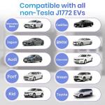 40A Level 2 Portable EV Charger (9.6kW, 240V, 25ft Charging Cable), Supports Level 1 & 2, NEMA 14-50 Plug & 110V NEMA 5-15 Adapter, Adjustable Current & Timer, J1772 to Tesla Adapter Included