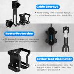 Ev Charger Holder Wall Mount Kit, EV Charger Holster Dock, J-EV Cable Bracket is Suitable for SAE J1772 Connector, Electric Vehicle Charging Box Bracket Set (RXZER23)