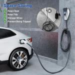 Anina EV Charger Holder SAE J1772 Charging Cable Organizer for Portable Electric Car Charger Cable Hanger Electric Vehicle Charging Cord Holder Wall-Mount Connector Space Saving