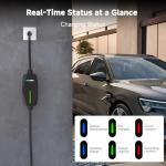 Energbison Level 1&2 Home EV Charger - 16Amp 110V-240V Portable Electric Vehicle Charger with NEMA 6-20, Plug & 5-15 Adapter, 25FT Cable Electric Vehicle Charger, SAE J1772 Charging Station for Home