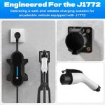 Ev Charger Holder Wall Mount Kit, EV Charger Holster Dock, J-EV Cable Bracket is Suitable for SAE J1772 Connector, Electric Vehicle Charging Box Bracket Set (RXZER23)
