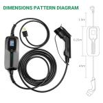 Portable 10/16A EV Charger with 25ft Cable & LCD Display
