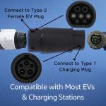 Universal Type 1 to Type 2 EV Charging Adapter