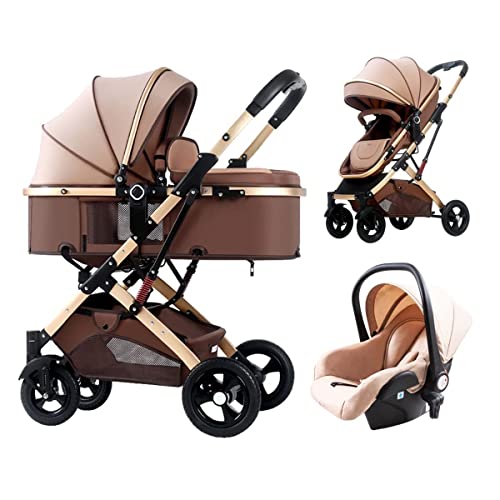 TUCY 3-in-1 Baby Stroller Travel System in Brown