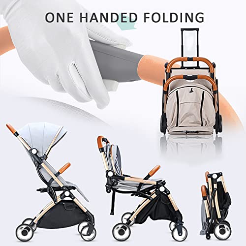 SONARIN Lightweight Travel Stroller, One-Hand Fold, Upgraded Wheels