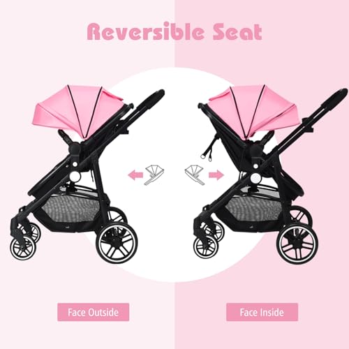 COSTWAY 2 in 1 Baby Pushchair - Pink