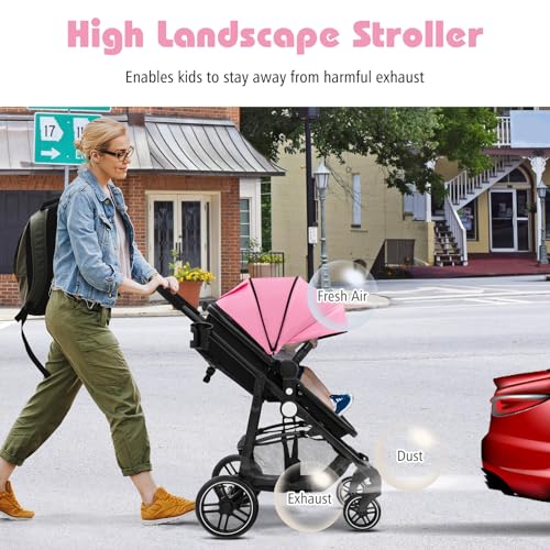 COSTWAY 2 in 1 Baby Pushchair - Pink