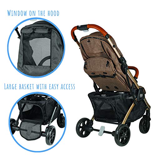 Amababy Lightweight Compact Travel Stroller for Toddlers (Brown)