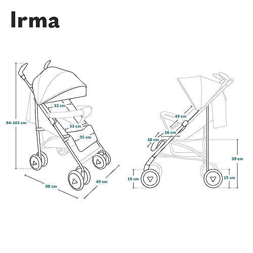 LIONELO Irma Lightweight Pushchair with Lie-Flat Function
