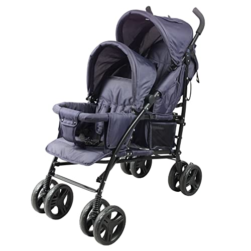 Bambisol Double Pushchair - Compact Folding - Navy Blue