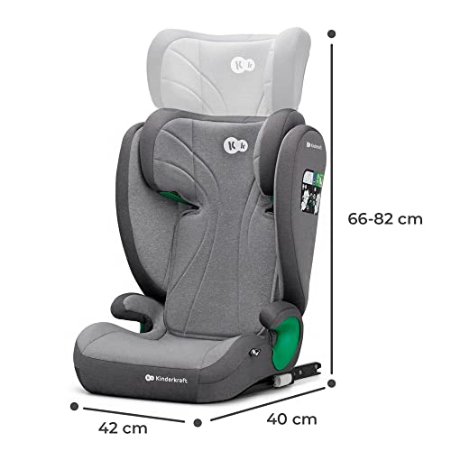 Kinderkraft JUNIORFIX2 Isofix Toddler Car Seat, Gray