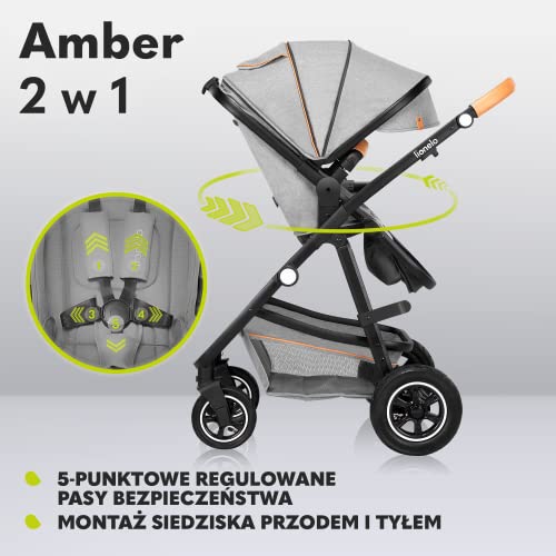 LIONELO Amber Pushchair Pram Set with Sport Seat