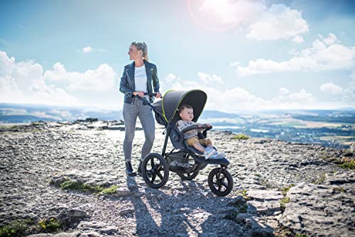 Black Neon Hauck Runner: All-Terrain Buggy with XL Wheels