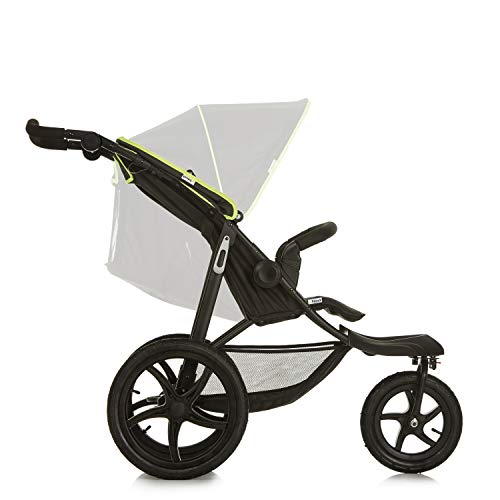 Black Neon Hauck Runner: All-Terrain Buggy with XL Wheels