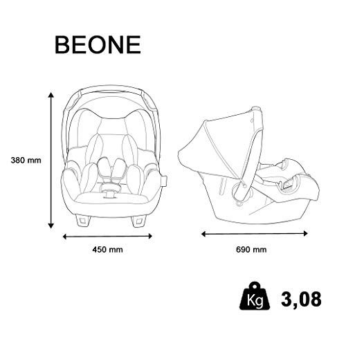 Nania BEONE Baby Car Seat Group 0+ - Silver