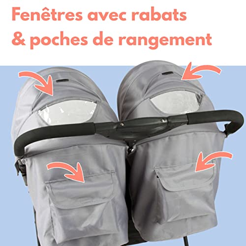 Bambisol Twin Side-to-Side Pushchair - Birth to Ultra-Compact