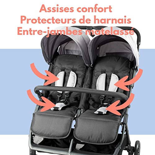Bambisol Twin Side-to-Side Pushchair - Birth to Ultra-Compact